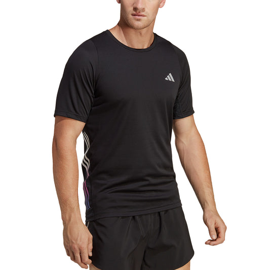 adidas Run Icons 3 Stripes Maglietta Black