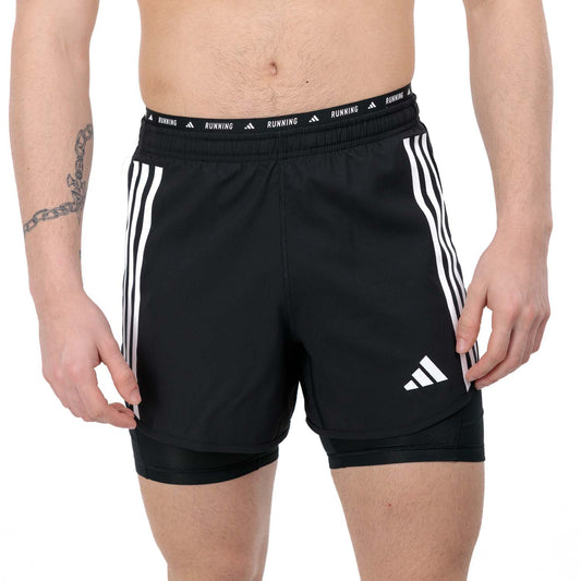 adidas Own The Run 3S 2 in 1 5in Pantaloncini Black